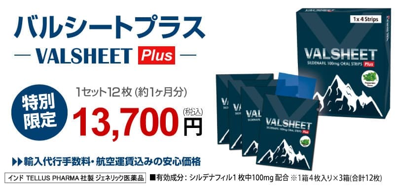 バルシートプラス(VALSHEET PLUS)1セット12枚(約1ヶ月分)13700円